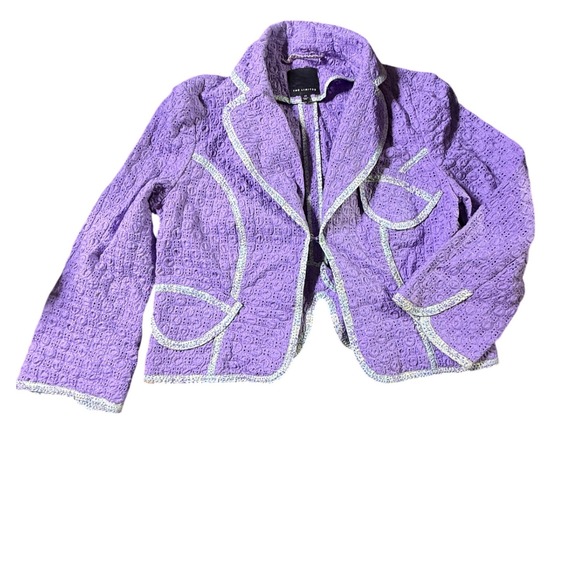 The Limited Jackets & Blazers - The Limited Purple Textured Embroidered Blazer Jacket XS